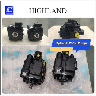 Variable Displacement Black Hydraulic Piston Pump 35Mpa Rated Pressure Plywood Case