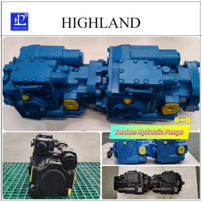Harvester Tandem Hydraulic Pumps Black Blue Cast Iron Components