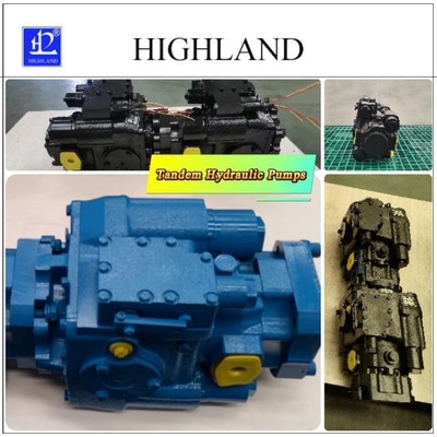 Harvester Tandem Hydraulic Pumps Black Blue Cast Iron Components